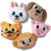 Jibbitz-berlocker – 5-pack med fluffiga djur