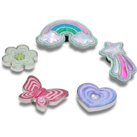 Jibbitz-berlocker, 5-pack med funkiga tjejiga ikoner