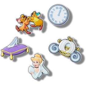 Jibbitz-berlocker med Cinderella-motiv, 5-pack