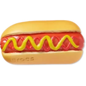 Jibbitz-berlocker med hot dog doppad i senap