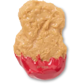 Jibbitz-berlocker med kycklingnuggets doppade i ketchup