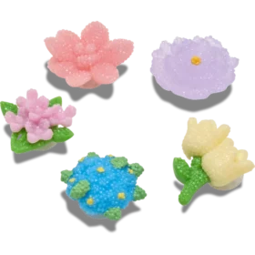 Jibbitz-berlocker med pärlblommor, 5-pack