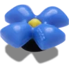 Jibbitz-berlocker med puffig blå blomma