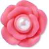 Jibbitz-berlocker med rosa blomma och pärla i mitten