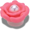 Jibbitz-berlocker med rosa blomma och pärla i mitten