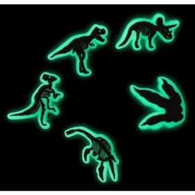 Jibbitz-skoberlocker – 5-pack med dinosaurier som lyser i mörkret