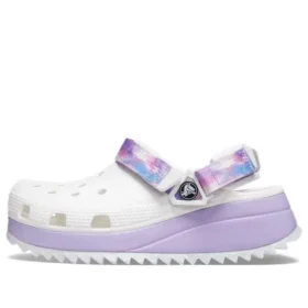 Klassiska, avslappnade unisex-sandaler i vitt och lila ”White Purple”