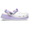 Klassiska, avslappnade unisex-sandaler i vitt och lila ”White Purple”