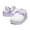 Klassiska, avslappnade unisex-sandaler i vitt och lila ”White Purple”