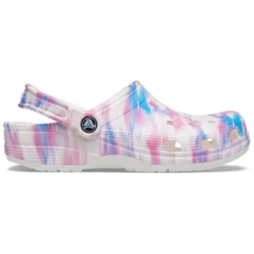 Klassiska, avslappnade unisex-sandaler i vitt, rosa och blått ”White Pink Blue”
