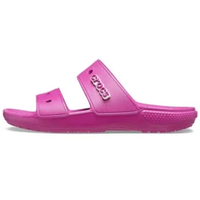 Klassiska, bekväma unisex-sandaler i lila och rött