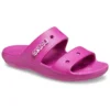 Klassiska, bekväma unisex-sandaler i lila och rött