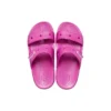 Klassiska, bekväma unisex-sandaler i lila och rött