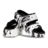 Klassiska Cozzzy-sandaler med marmorering ”Black White”