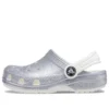 Klassiska glitter-sandaler ”Silver White”