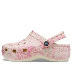 Klassiska Platform Clogs med ormmönster ”Pink”