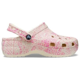 Klassiska Platform Clogs med ormmönster ”Pink”