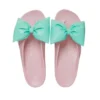 Klassiska plattforms-Flip-flops med rosett ”Pink Teal”