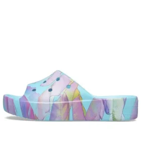 Klassiska plattformskläder med palmtryck ”Blue Multi-Color”