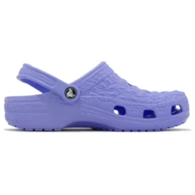 Klassiska träClogs i krokodillskinn ”Purple”