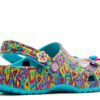 Lisa Frank x Classic Clog Kids ”Digital Aqua Multi Hearts”