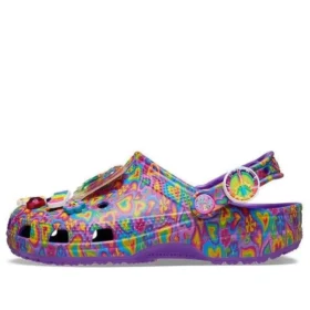 Lisa Frank x Classic Clog ”Neon Purple Multi Hearts”