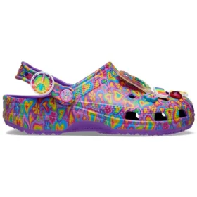 Lisa Frank x Classic Clog ”Neon Purple Multi Hearts”