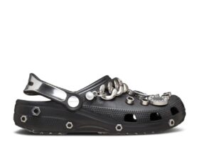 Louane x Classic Clog ”Black Metallic Silver Chain”