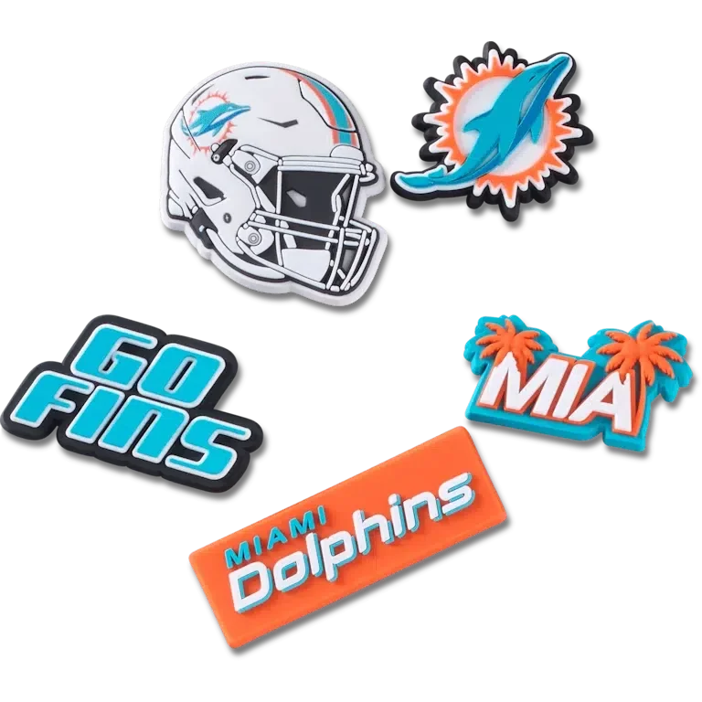 NFL Miami Dolphins 5-pack Jibbitz-skoberlocker NFL Miami Dolphins 5-pack Jibbitz-skoberlocker