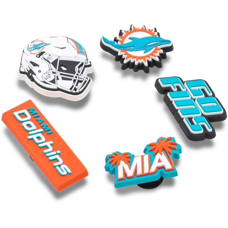 NFL Miami Dolphins 5-pack Jibbitz-skoberlocker NFL Miami Dolphins 5-pack Jibbitz-skoberlocker