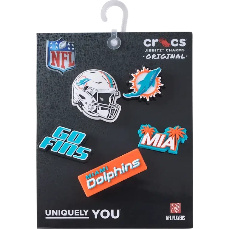 NFL Miami Dolphins 5-pack Jibbitz-skoberlocker NFL Miami Dolphins 5-pack Jibbitz-skoberlocker