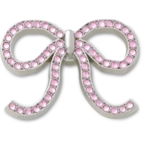 Pink Glittery Bow Jibbitz™-berlocker