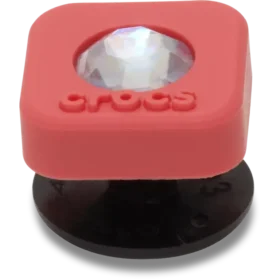 Röd fyrkantig PVC Smt Gem Jibbitz™-berlocker