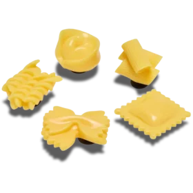Realistiska pasta-Jibbitz™-berlocker, 5-pack