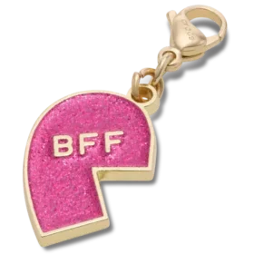 Rosa glitter-BFF-berlock, vänster Jibbitz-skoberlocker