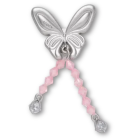 Silver Beaded Meta Butterfly Jibbitz™-berlocker