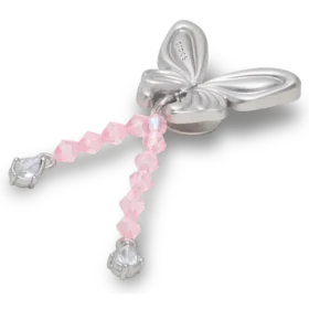 Silver Beaded Meta Butterfly Jibbitz™-berlocker