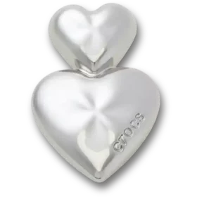 Silver Double Heart Jibbitz™-berlocker