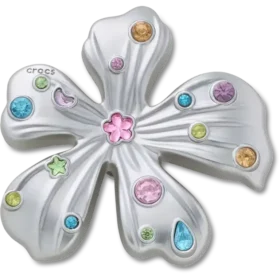 Silver Meta Gem Flower Jibbitz™-berlocker