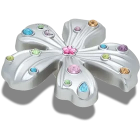 Silver Meta Gem Flower Jibbitz™-berlocker