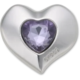Silver- och lila Smt Gem Heart Jibbitz™-berlocker