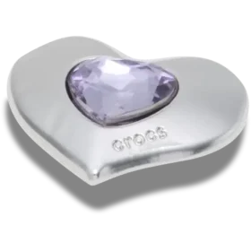 Silver- och lila Smt Gem Heart Jibbitz™-berlocker