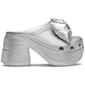 Siren Metallic Bow Clogs ”Silver”