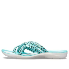 Stickade Flip-flops blå-vita