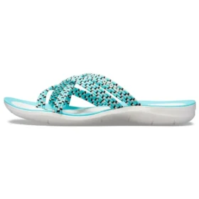 Stickade Flip-flops blå-vita